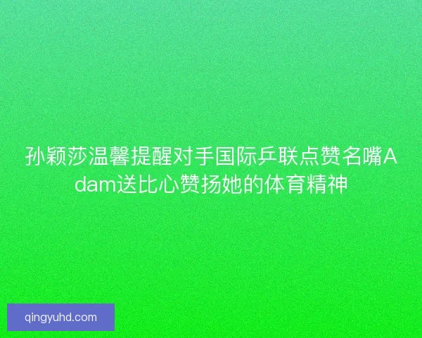 孙颖莎温馨提醒对手国际乒联点赞名嘴Adam送比心赞扬她的体育精神